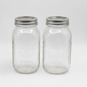 Ball Clear Mason Jars with Silver Lids | 1 Set of 2